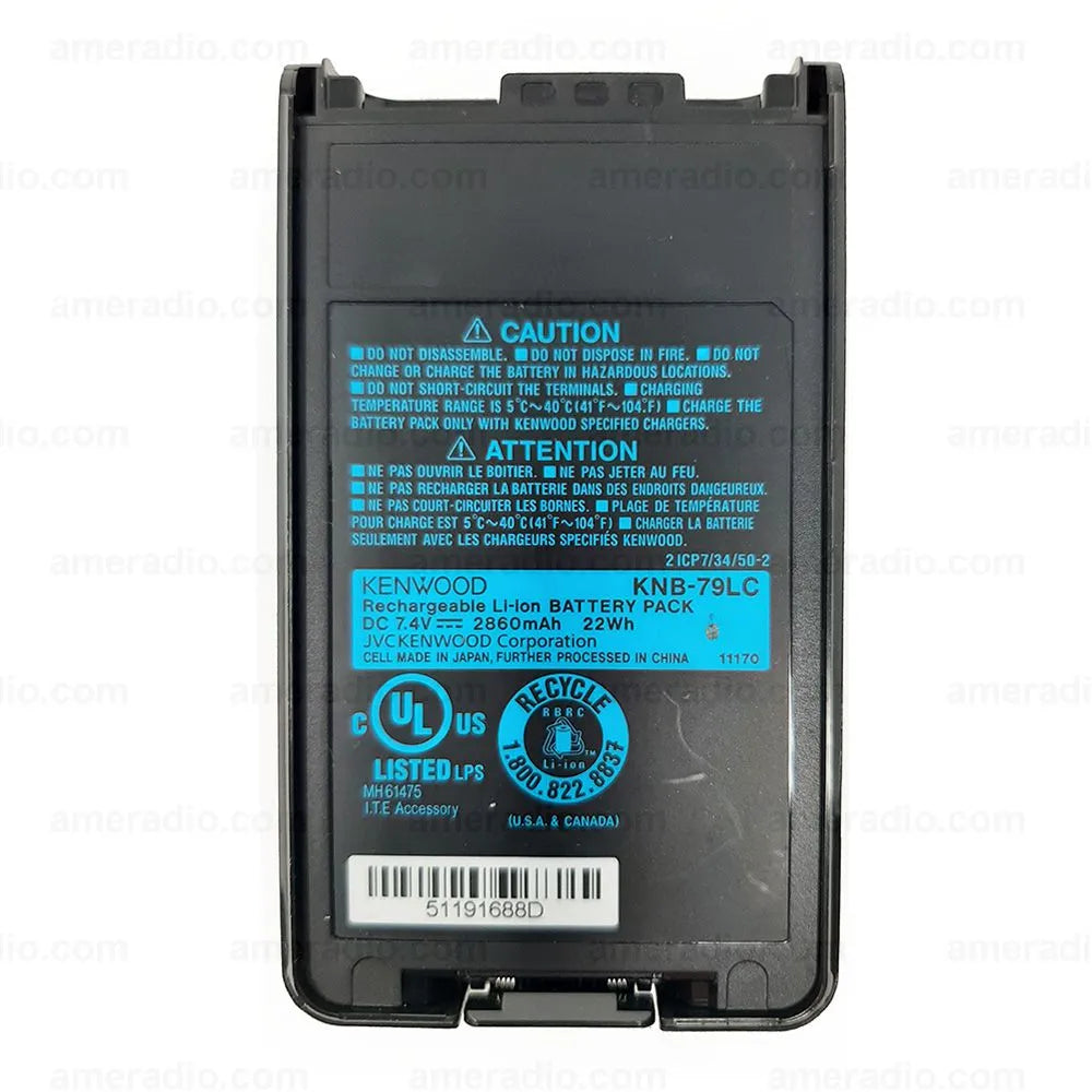 Kenwood KNB-79LCCUM Li-Ion Battery for Two-Way Radios