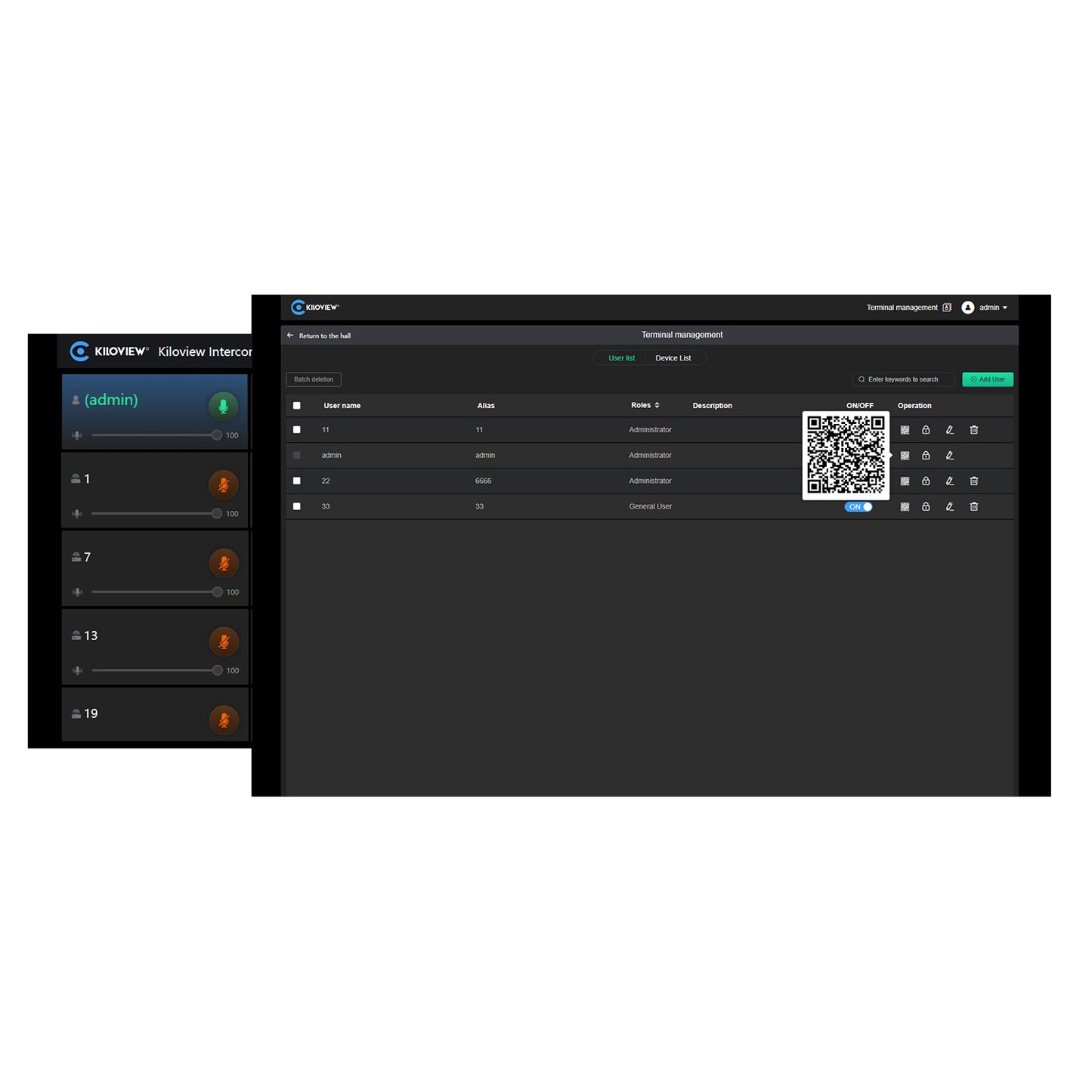 Kiloview KIS-Basic Intercom Server Software
