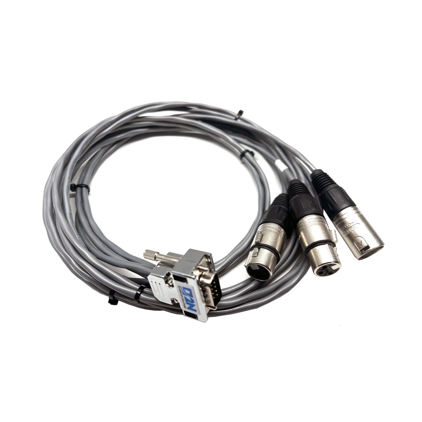 D2N Punqtum D9 Break Out Cable CW Audio and PTT to XLR3's