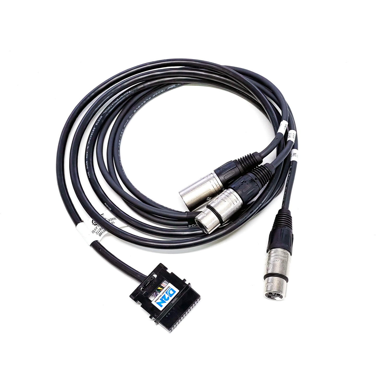 D2N Breakout cable to suit Motorola with Audio IO and PTT on XLR3s