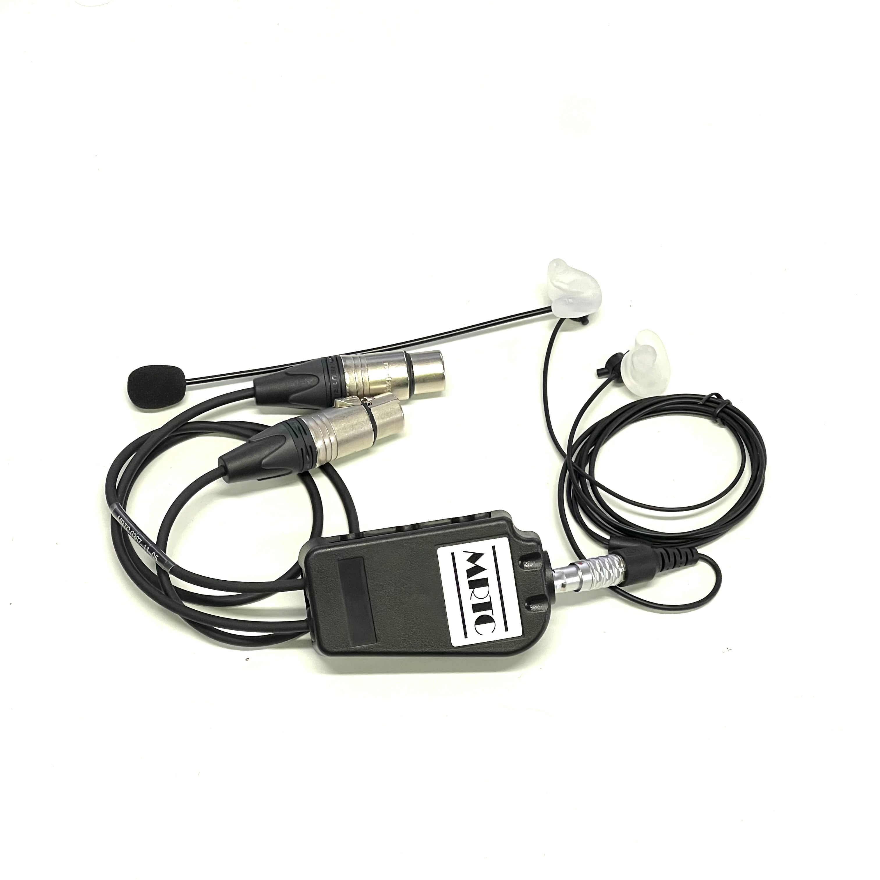 MRTC - Lightweight dual ear headset, Dual Intercom via Belt-worn