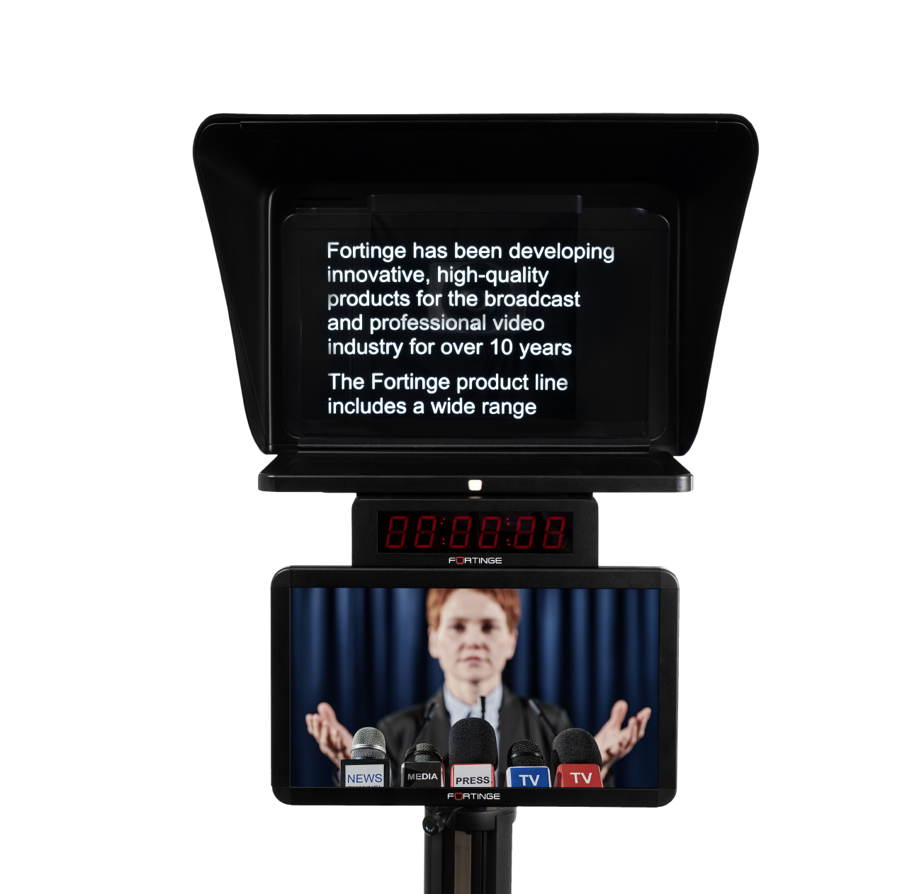 21" HIGH BRIGHTNESS STUDIO TELEPROMPTER with IP Input