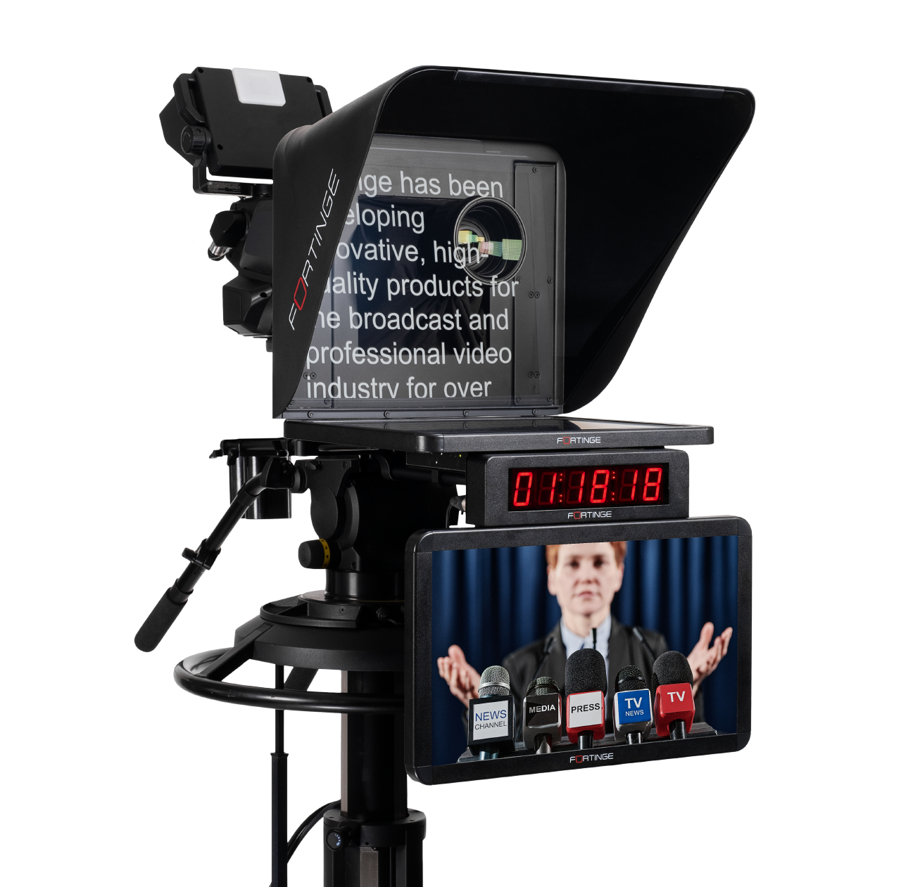 19" HIGH BRIGHTNESS STUDIO TELEPROMPTER with SDI SOLUTION