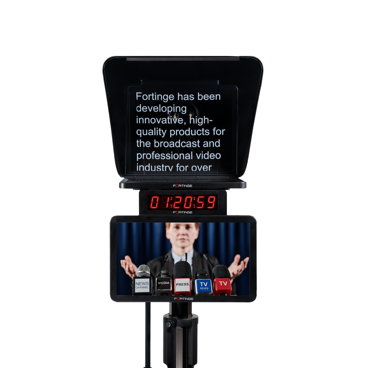 19" HIGH BRIGHTNESS STUDIO TELEPROMPTER with SDI SOLUTION