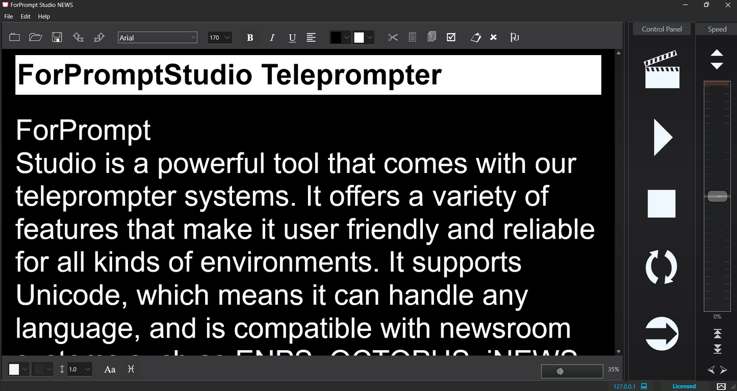 STUDIO TELEPROMPTER SOFTWARE - DONGLE VERSION