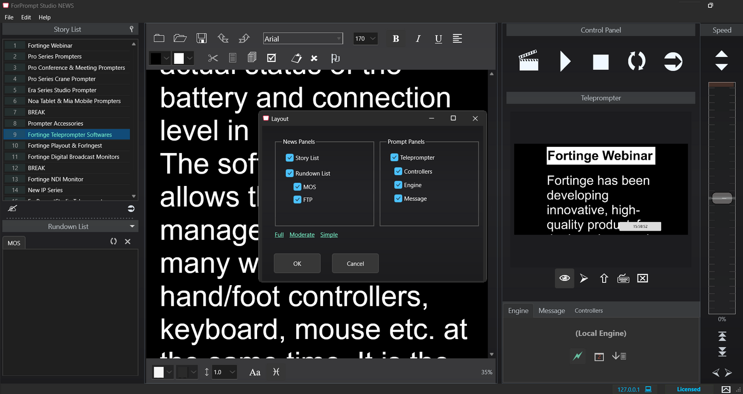 STUDIO TELEPROMPTER SOFTWARE - DONGLE VERSION