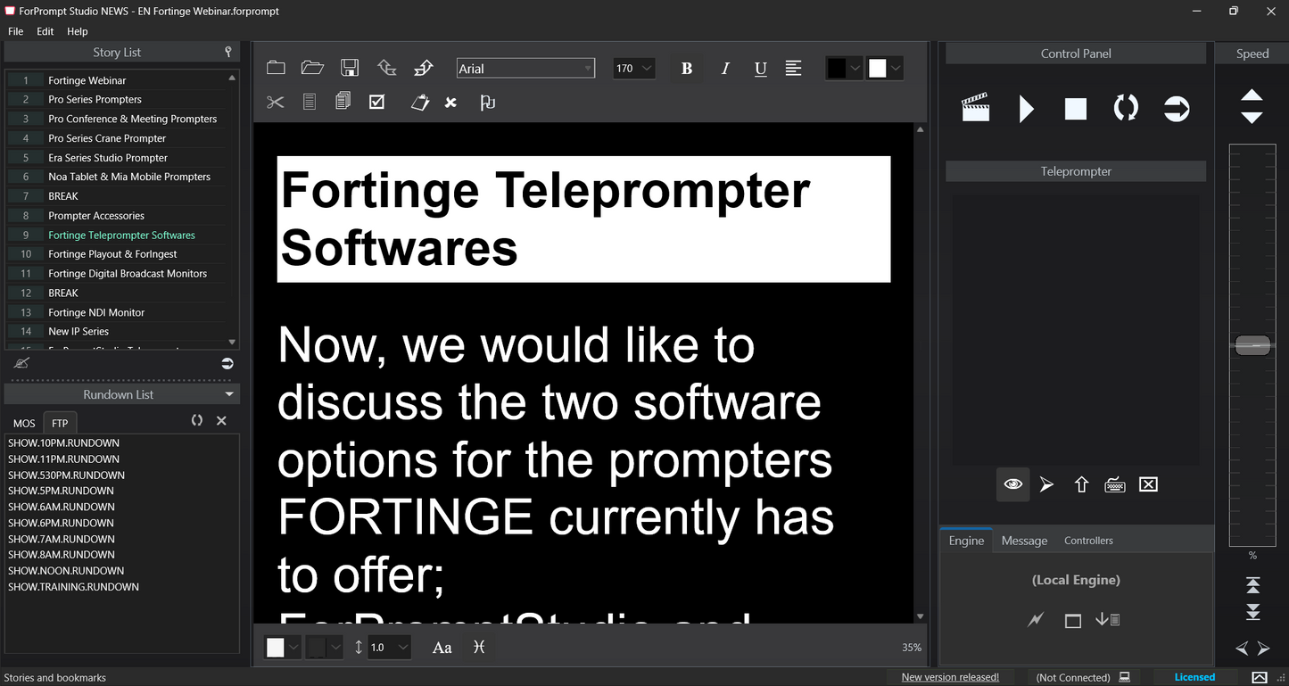 STUDIO TELEPROMPTER SOFTWARE - DONGLE VERSION