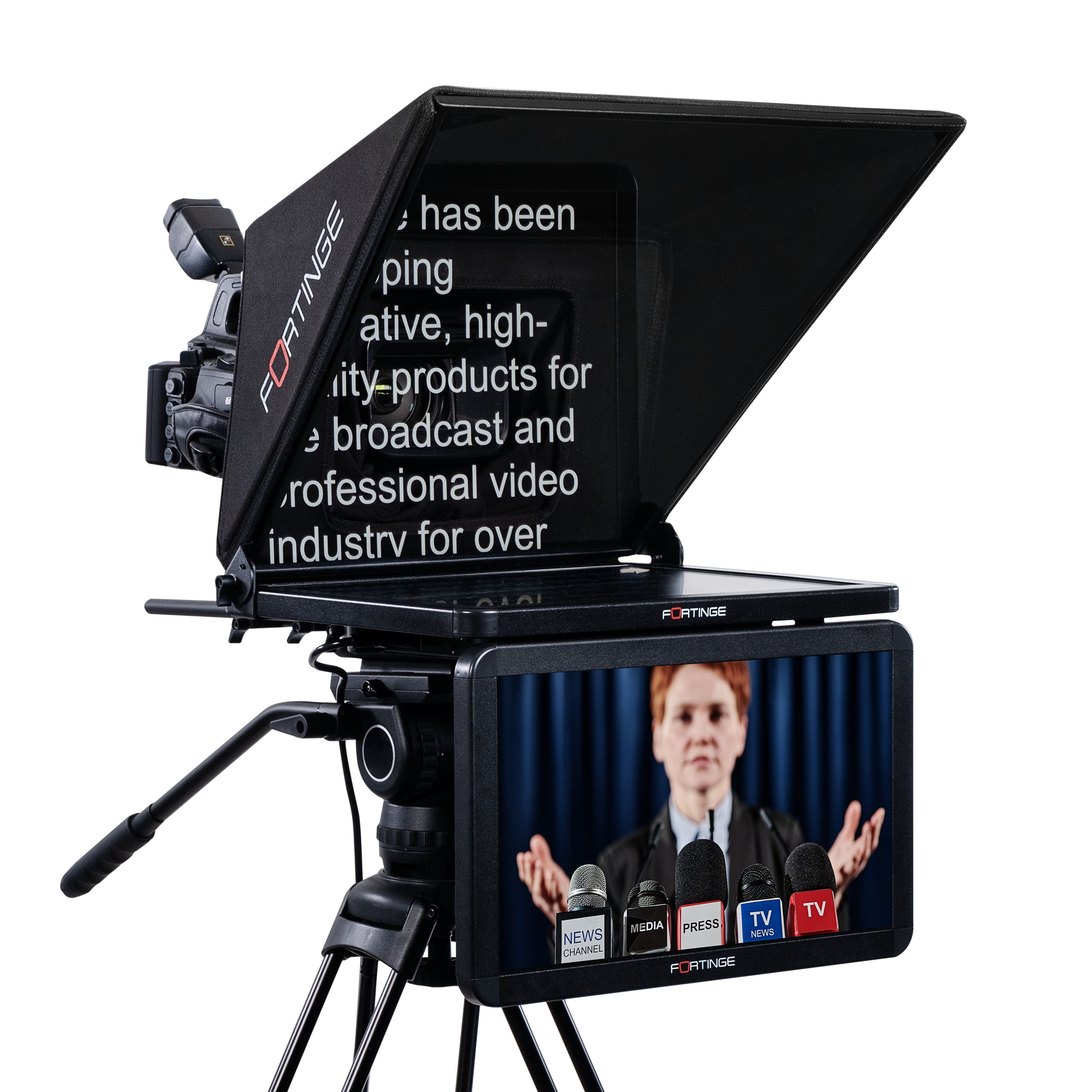 19" HIGH BRIGHTNESS STUDIO TELEPROMPTER with SDI IN/OUT