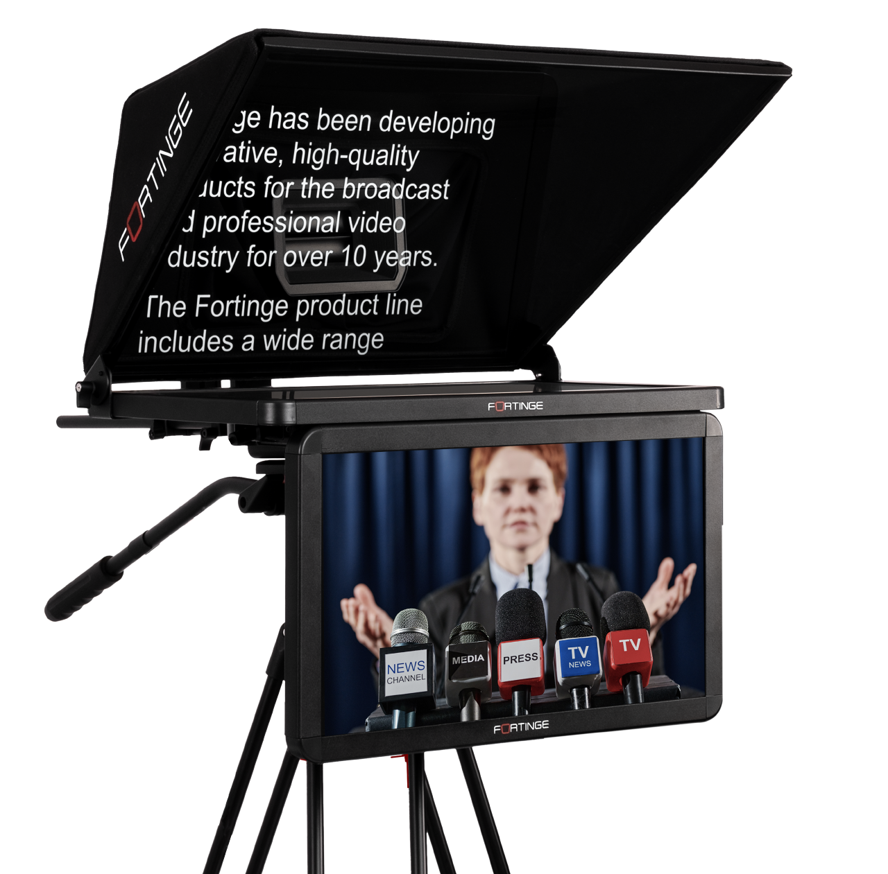 21" HIGH BRIGHTNESS STUDIO TELEPROMPTER with SDI IN/OUT