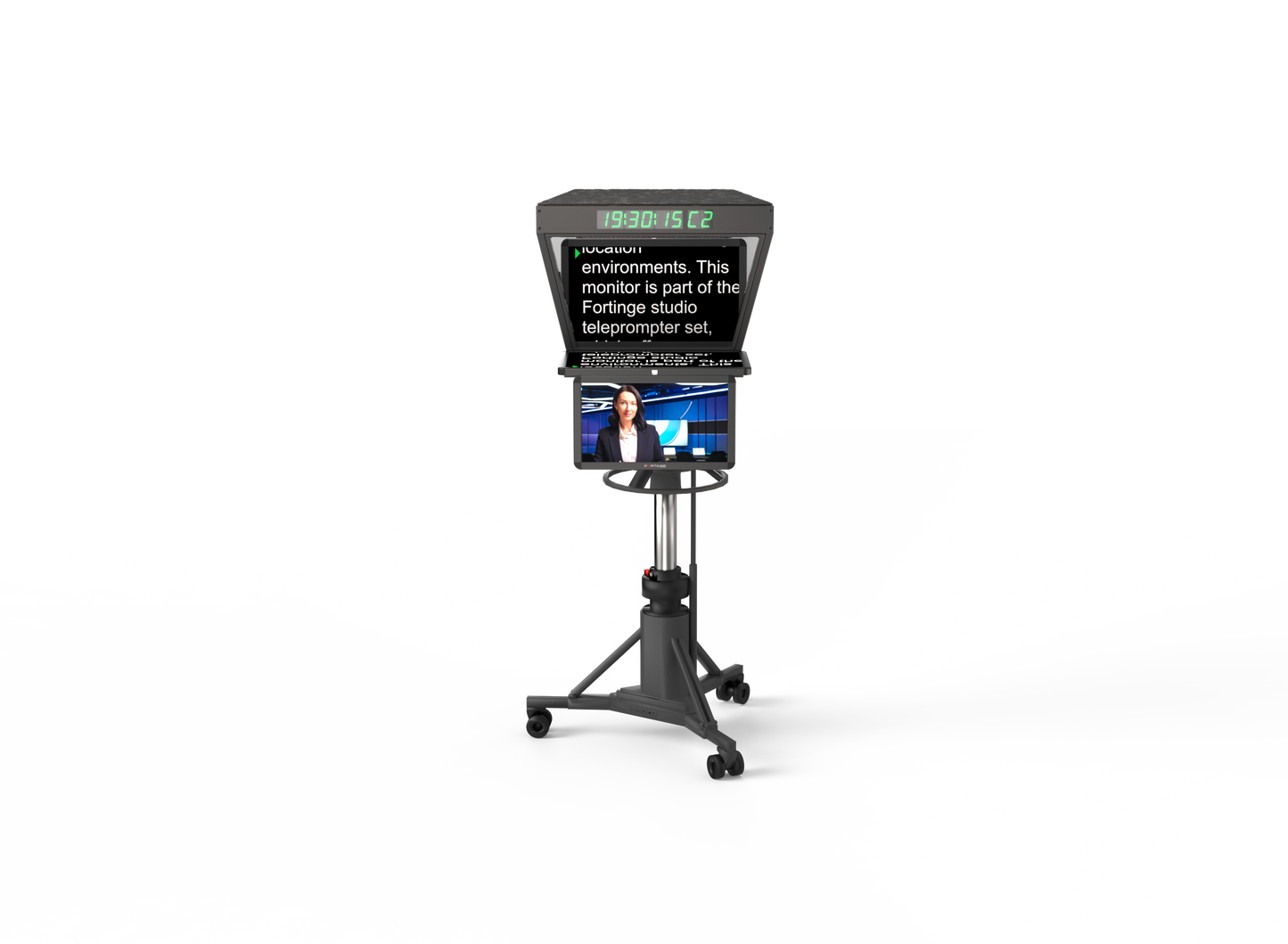 24" HIGH BRIGHTNESS STUDIO TELEPROMPTER with SDI IN/OUT for PTZ CAMERAS