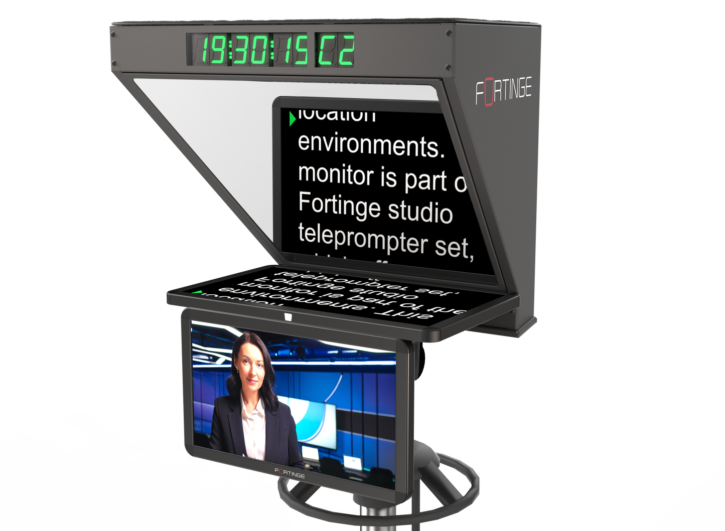 21" HIGH BRIGHTNESS STUDIO  TELEPROMPTER for PTZ CAMERAS